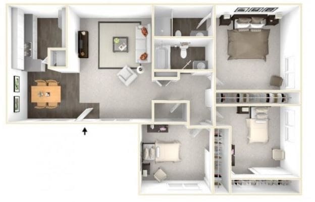The Catalina - 3x2 Floor Plan - The Catalina