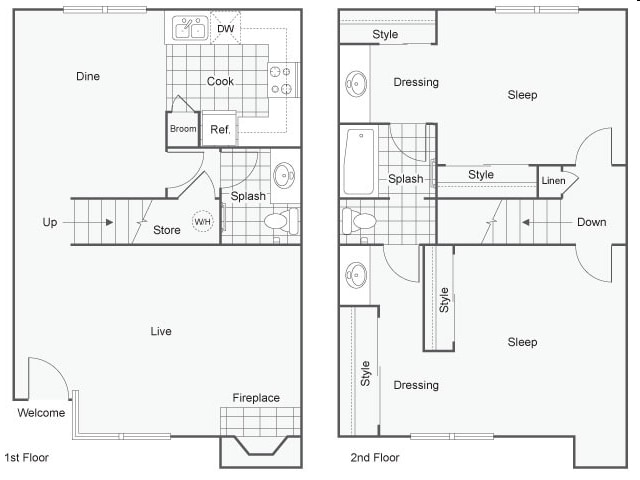 Floor Plan - 2 Bedroom Town