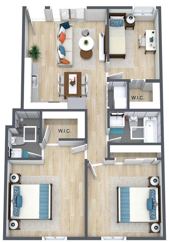 Floor Plan - 3 bd 2 ba 