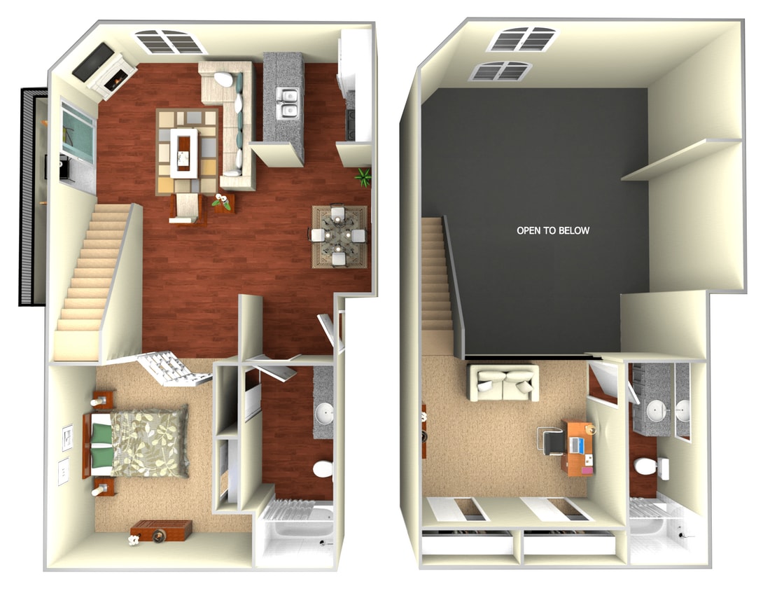 Floor Plan - 1 Bedroom Loft