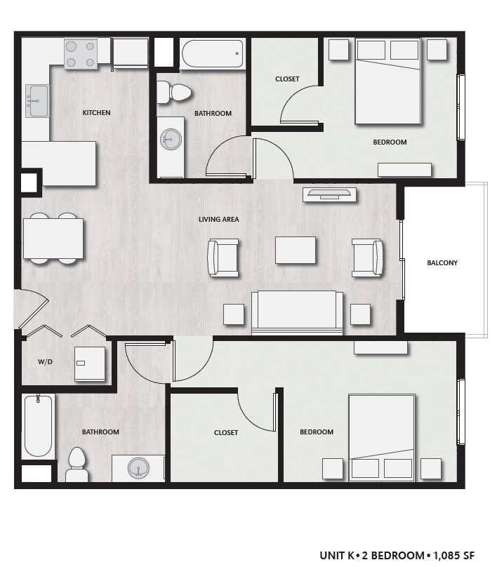 Floor Plan - 984 Broadway #208 UNFURNISHED