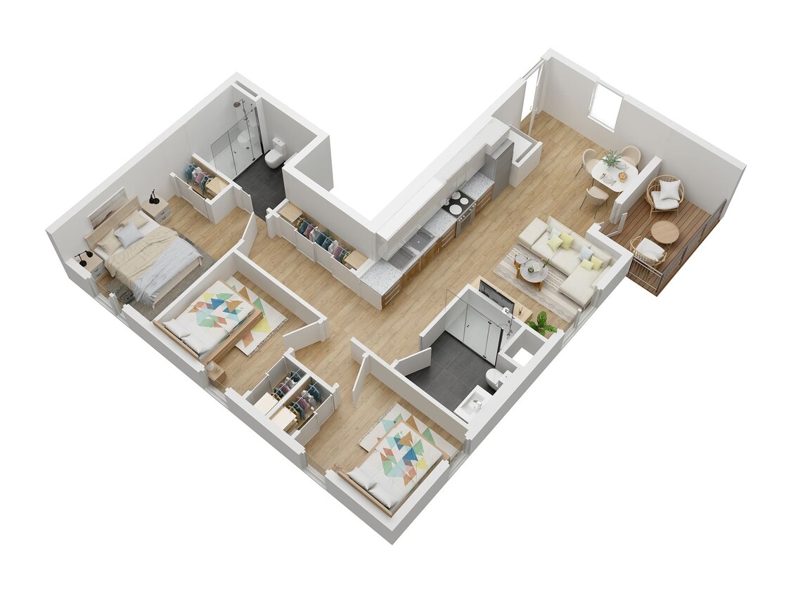 Floor Plan - Unit A (201, 301, 401, 501)