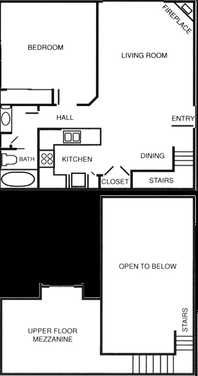1BRB/1BA - 1 Bedroom Plus Loft