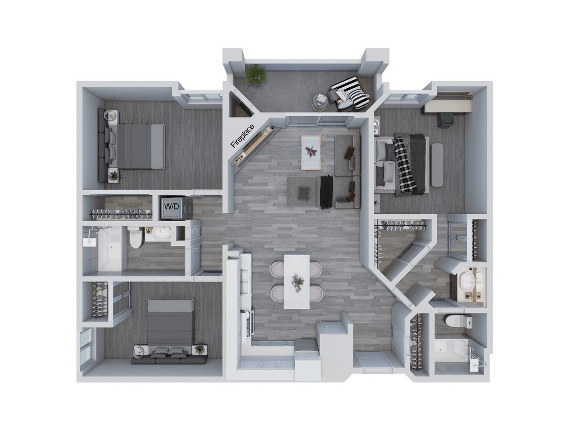 Floor Plan - 3BD, 2BTH R