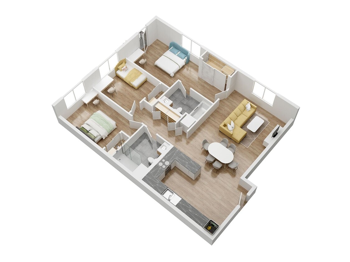 Floor Plan - 4000 Mont Clair Apartments - Unit 303