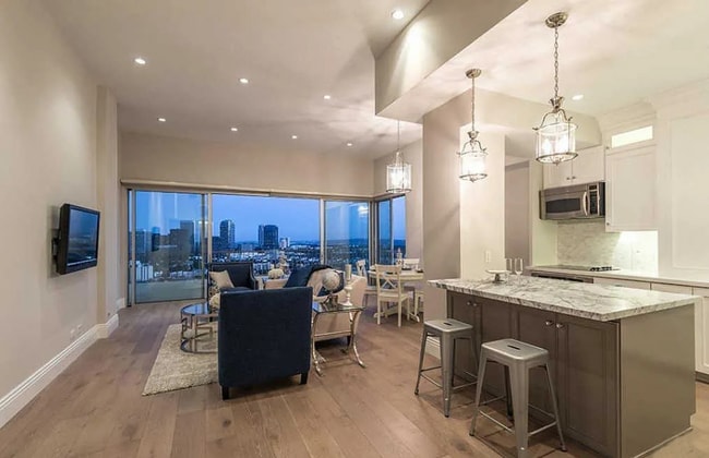 Living Room and Kitchen - 10501 Wilshire Blvd Unit PH10