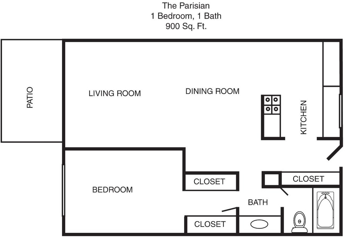 The Parisian - The Versailles- 1 BD, 1 BA