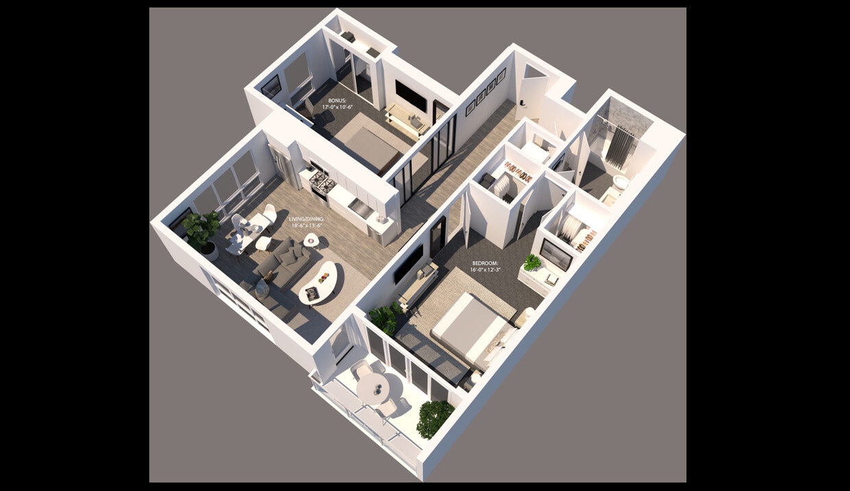 Floor Plan - 2/1 (Corner Unit)