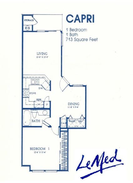 Floor Plan - 1 Bedroom