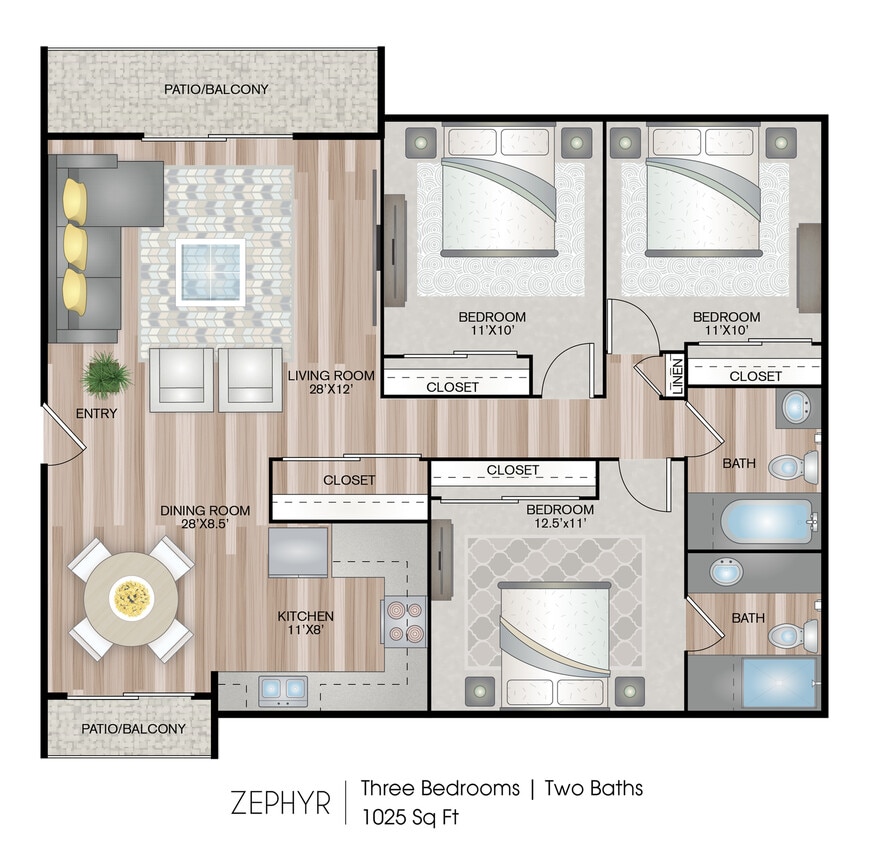 1025 sq. ft. - Zephyr