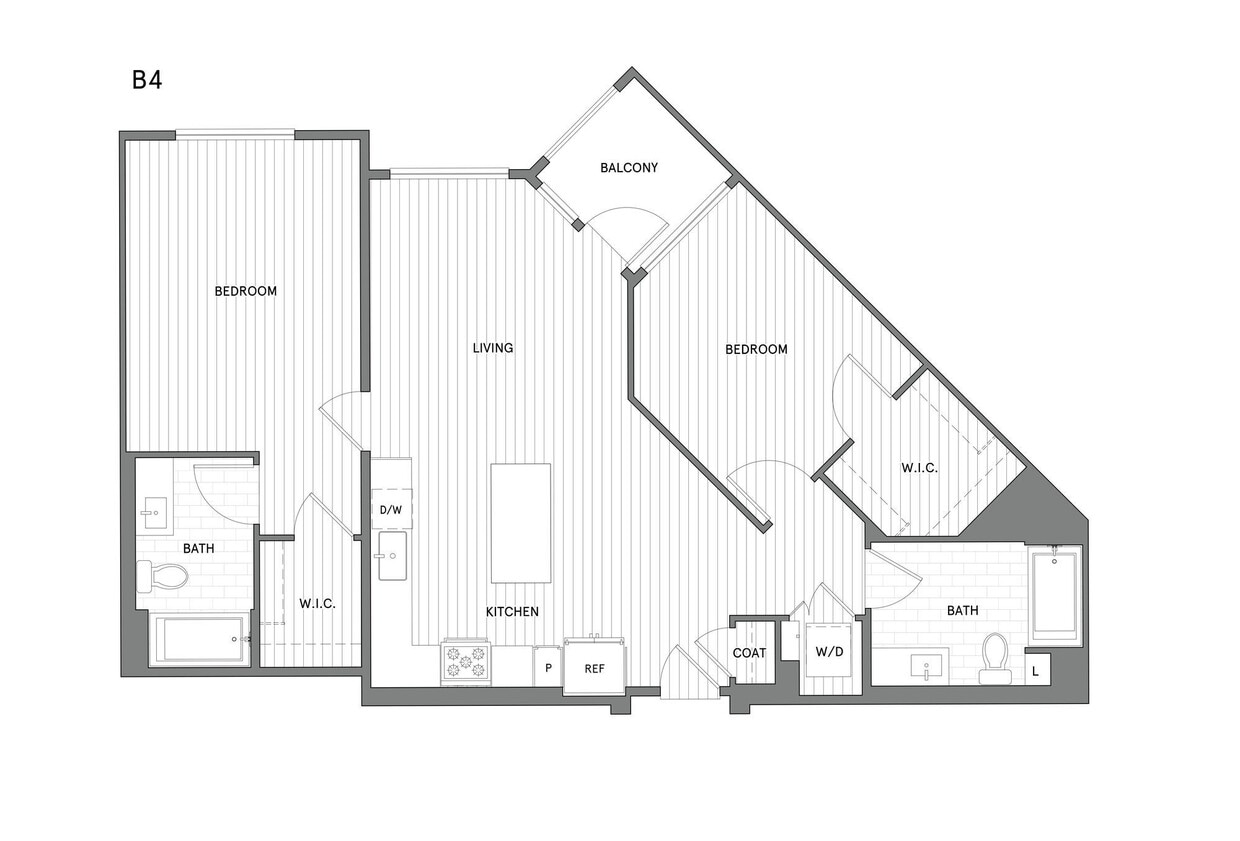 Floor Plan - 2 BR/2 BA