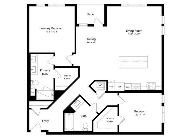 2-G 2 bed 2 bath 1438 - 2-G