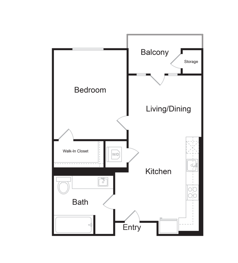 Floor Plan - 1x1Bc