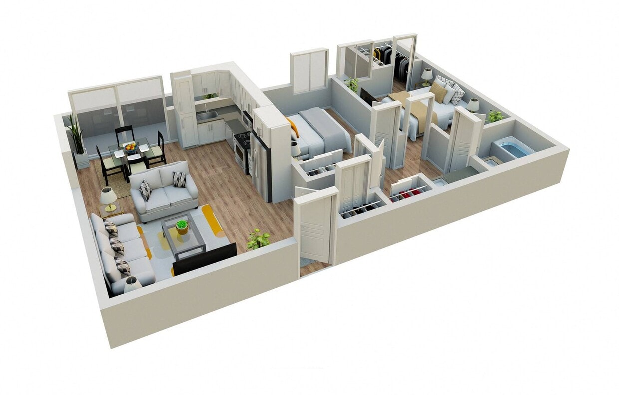 Floor Plan - 2 Bedroom 1 Bathroom