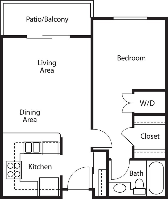 Floor Plan - One-Bedroom One-Bath