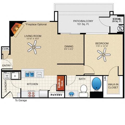 Floor Plan - 1x1 The Retreat A Classic