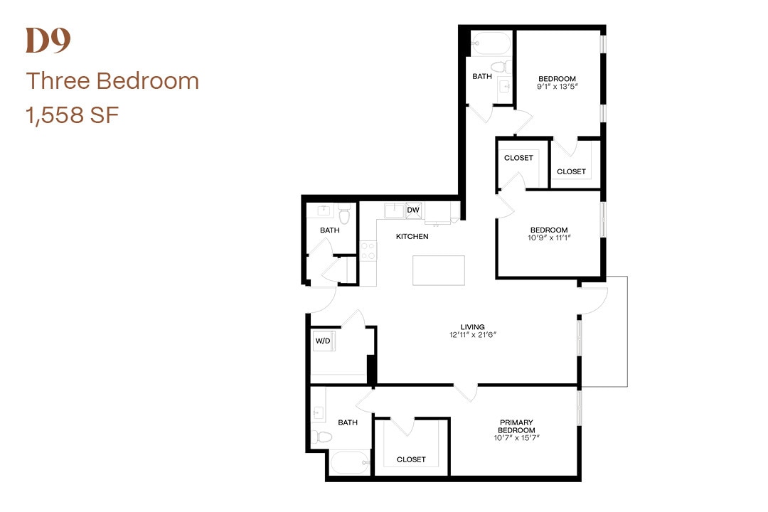 Floor Plan - Three Bedroom D9