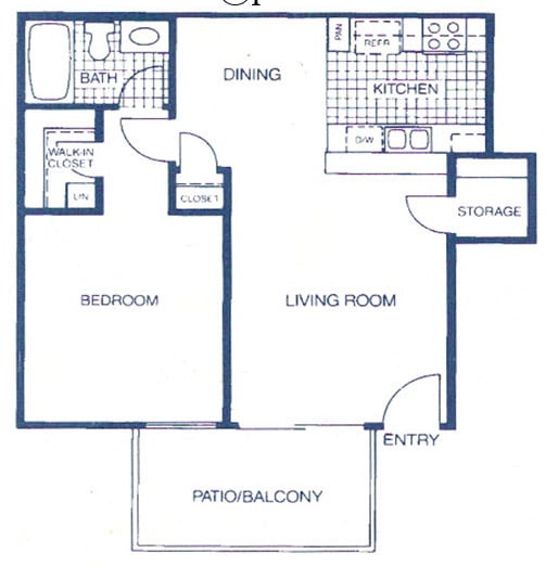 Floor Plan - One Bed One Bath 