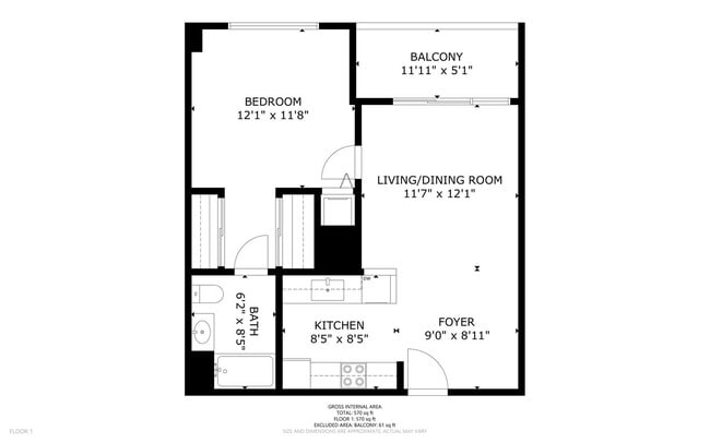 Photo - Downtown Acqua Vista 1 Bedroom Condo! Unit 1207