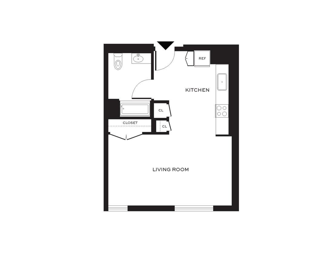 Floor Plan - Studio - Income Restricted