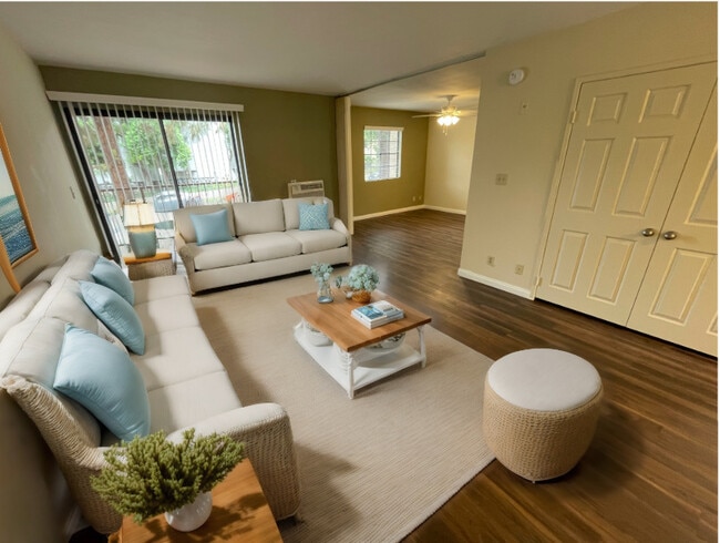 Living Room - Virtually Staged (Furniture Not Included) - 300 East Tujunga Apartments
