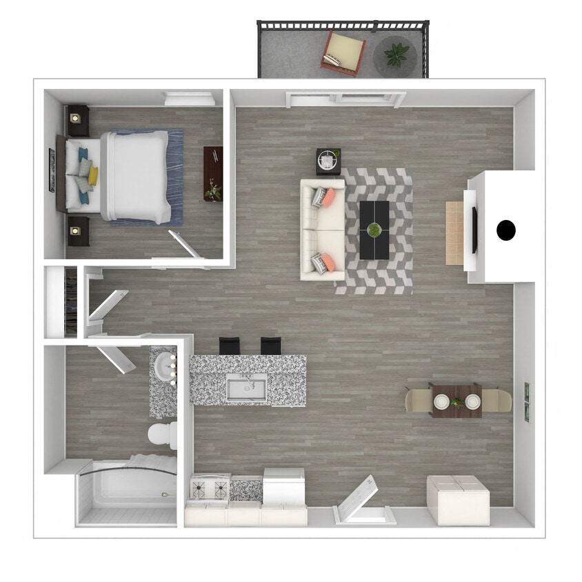 Floor Plan - 1 Bedroom