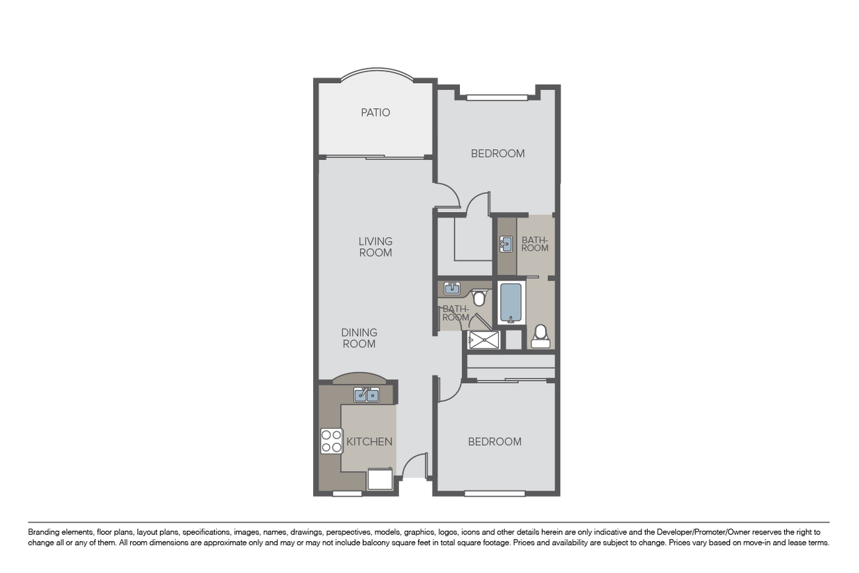 Floor Plan - 2 Bed 2 Bath (B)