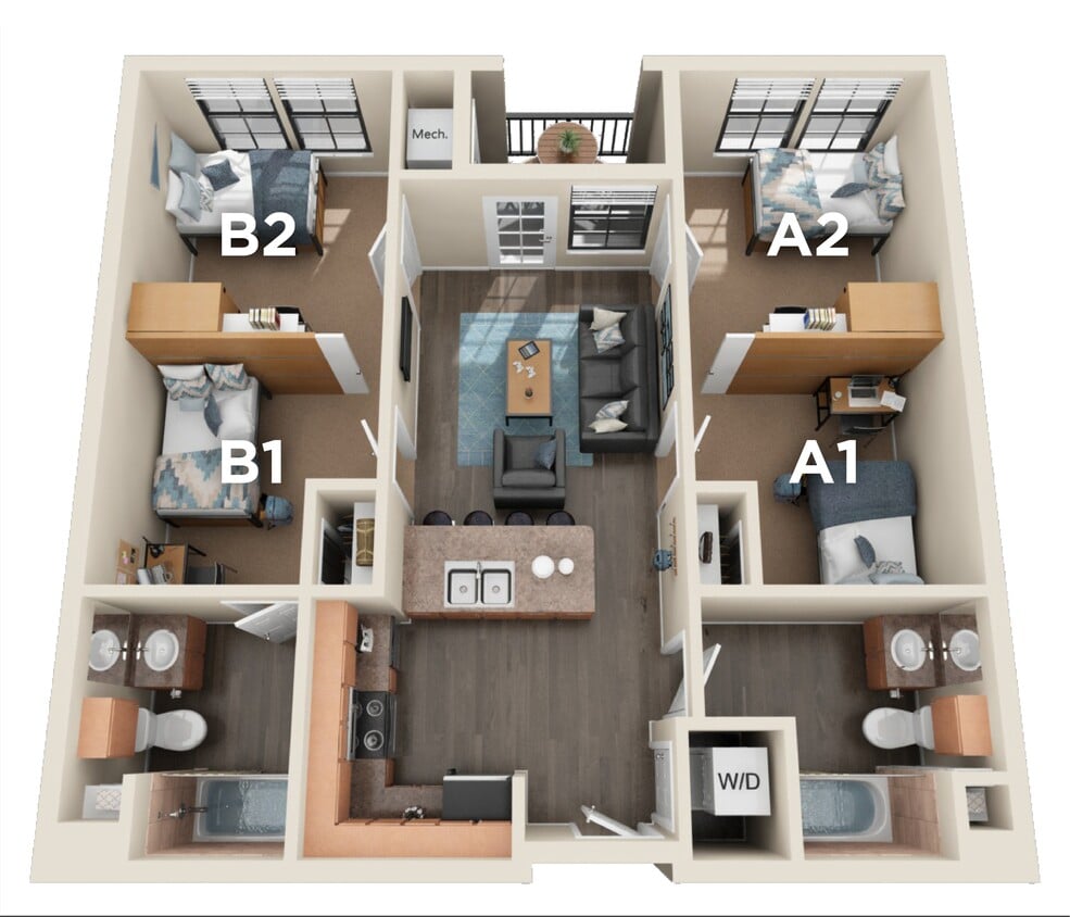 2BR/2BA - Semi Private - Elite - 2BR/2BA - Semi Private - Elite