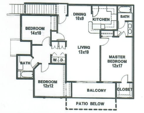 Floor Plan - 3 Bedrooms 2 Bathrooms (Lower Level)