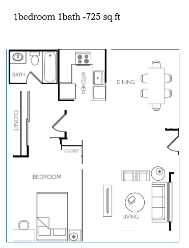 Floor Plan - 1 bedroom 1 bath