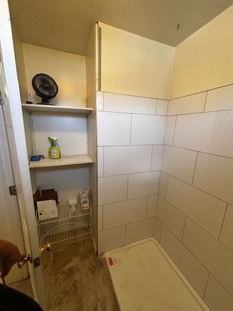 Bathroom storage near shower - 1812 Pacific Beach Dr