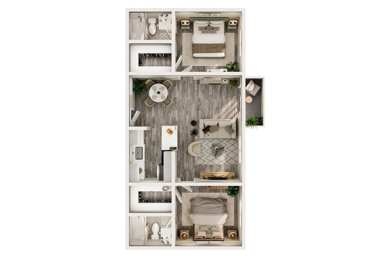 Floor Plan - 2 Bedroom, 2 Bath C