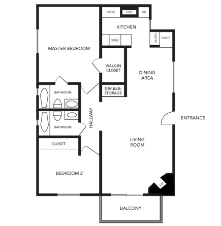 2BR/2BA A - 2BR/2.0BA