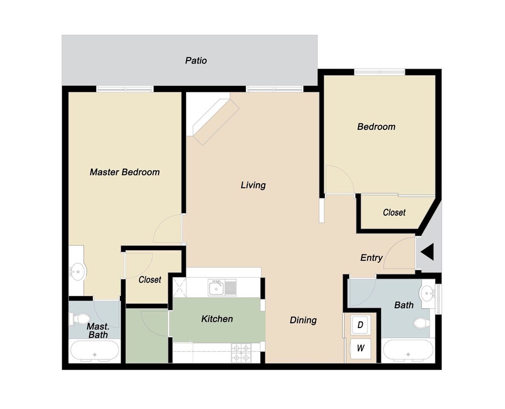 Floor Plan - $1000 OFF move-in! Luxury 2x2 w/ Garage and Cen...