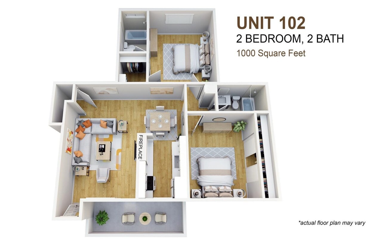 Floor Plan - 2 Bedroom, 2 Bath