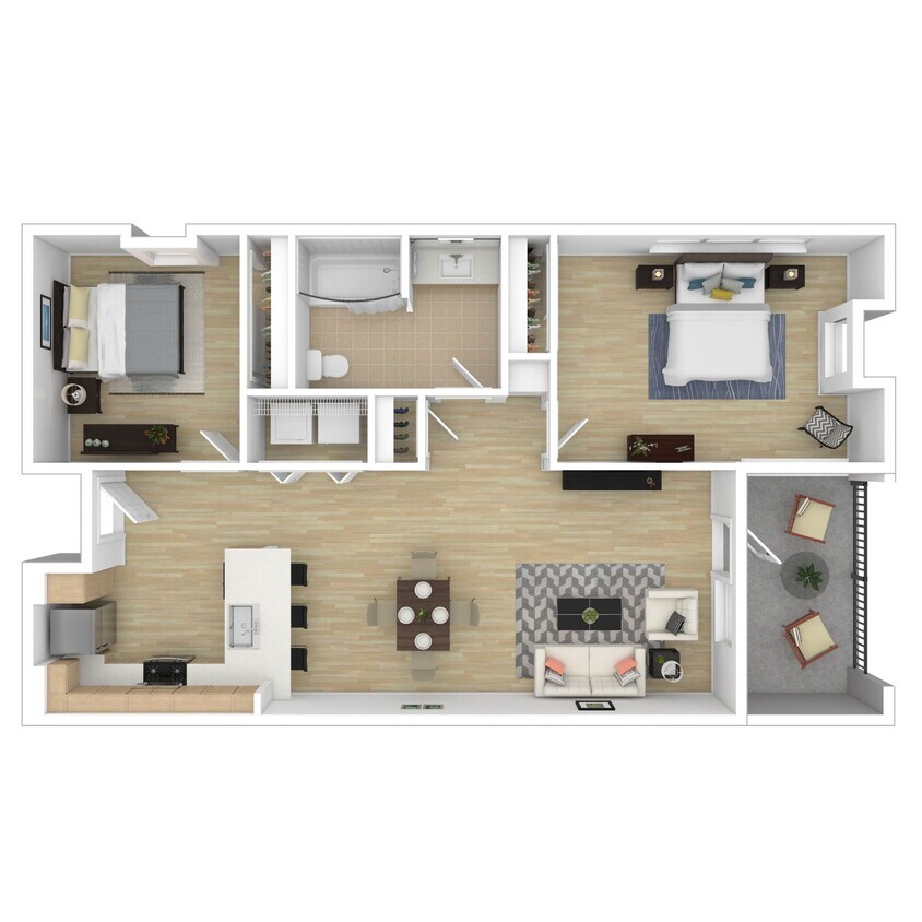 Floor Plan - Small 2 Bedroom 2 Bath