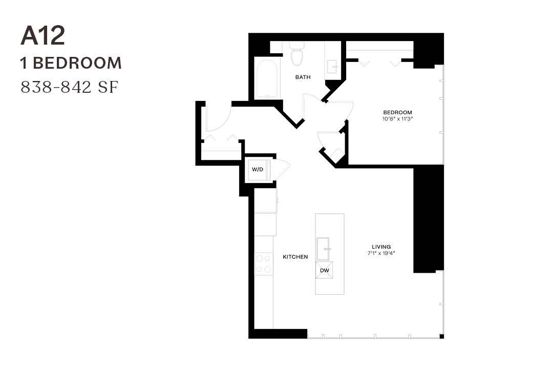 Floor Plan - One Bedroom A12