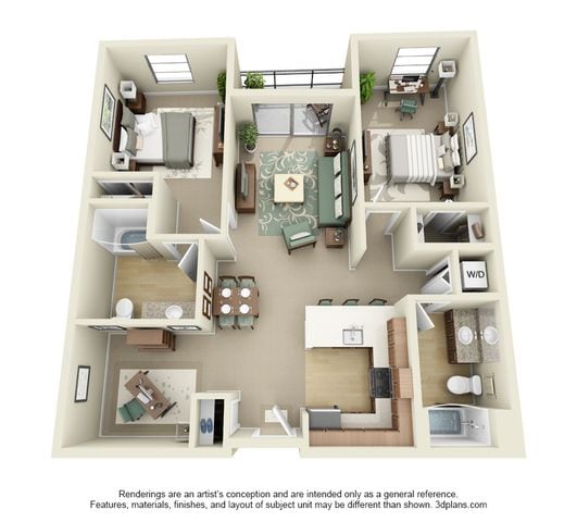 Floor Plan - Spring Two Bedroom C
