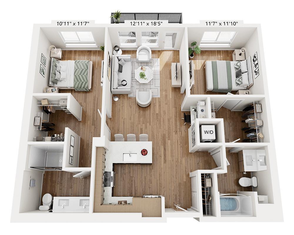 Floor Plan - Two Bedroom - B2C