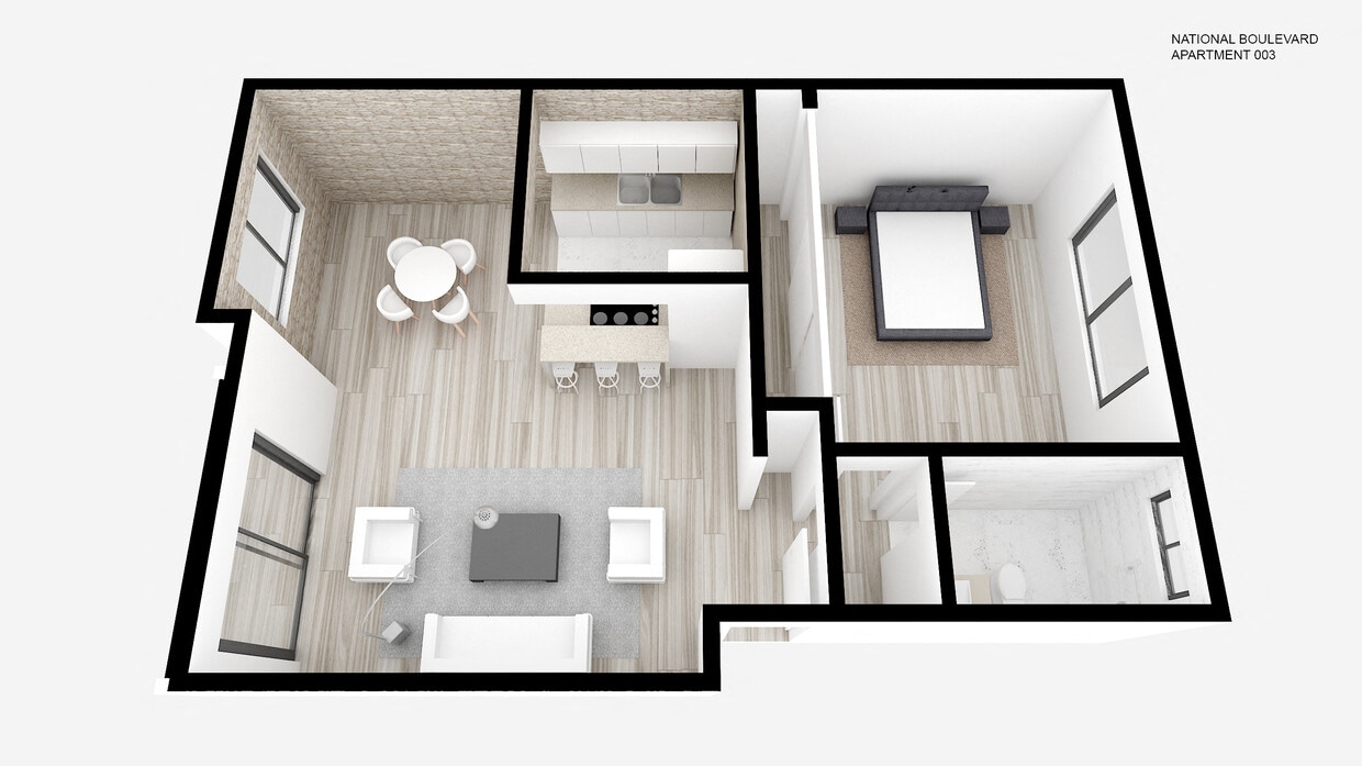 Floor Plan - One Bed ~ One Bath