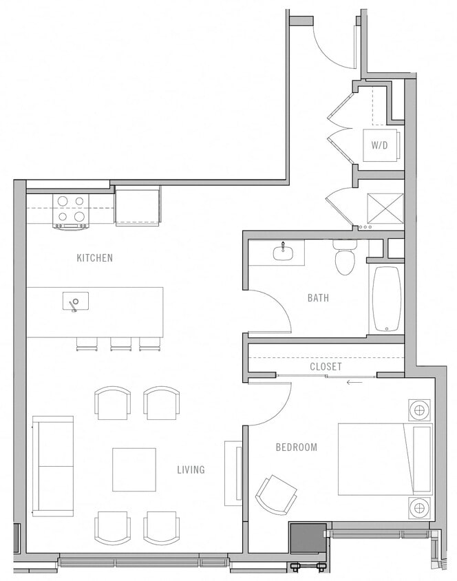 Floor Plan - 1 Bed-1 Bath-B2