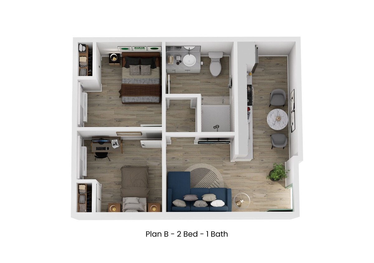 Floor Plan - Plan B - 2 x 1