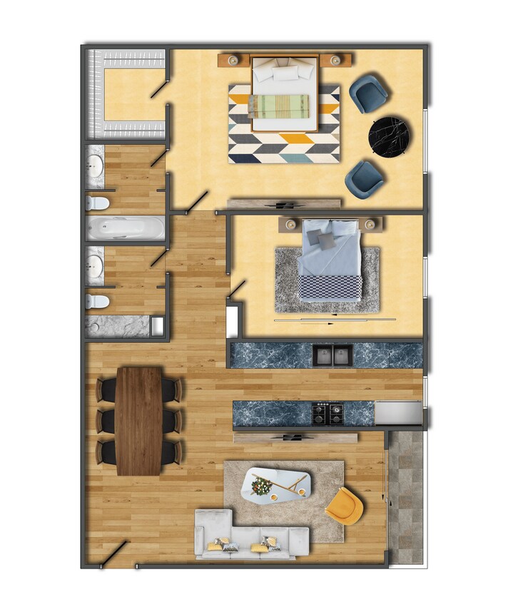 Floor Plan - Two Bedroom (Large)