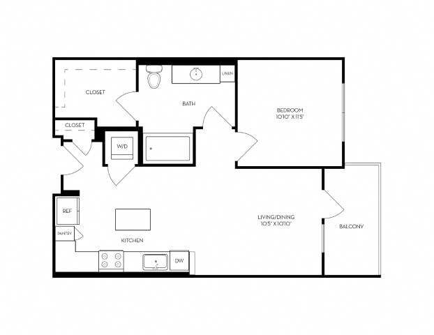 Floor Plan - 1x1 - G4-L