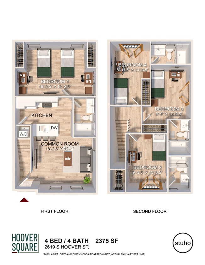 Floor Plan - Four Bedroom - The Villas