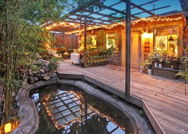 Entrance/front deck/koi pond (door is now blue, see next photo) - 2343 Yosemite Dr House