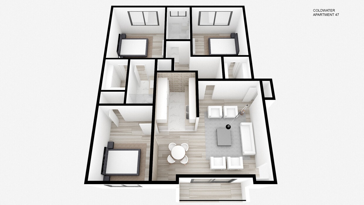 Floor Plan - Three Bed ~ Two Bath