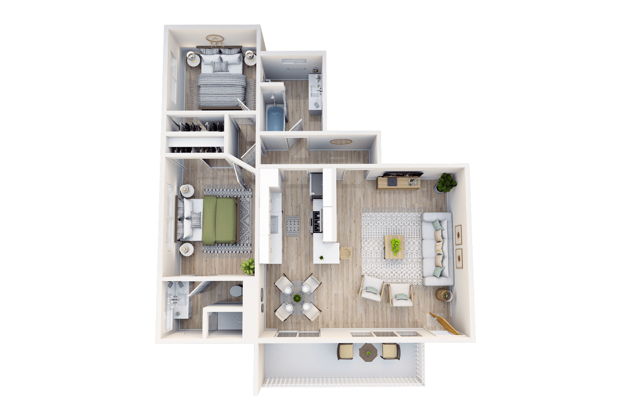 Floor Plan - 2 Bedroom, 2 Bath
