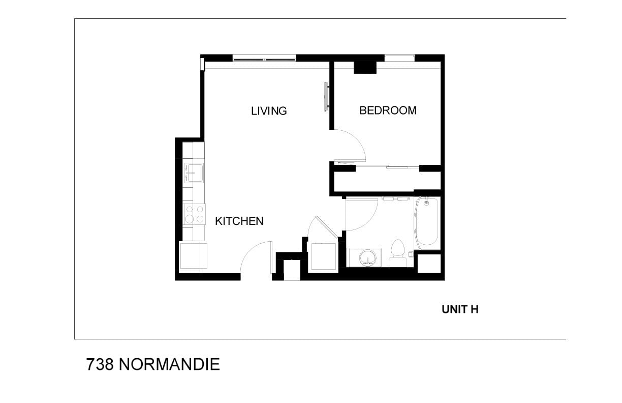 Floor Plan - 1 Bedroom - H