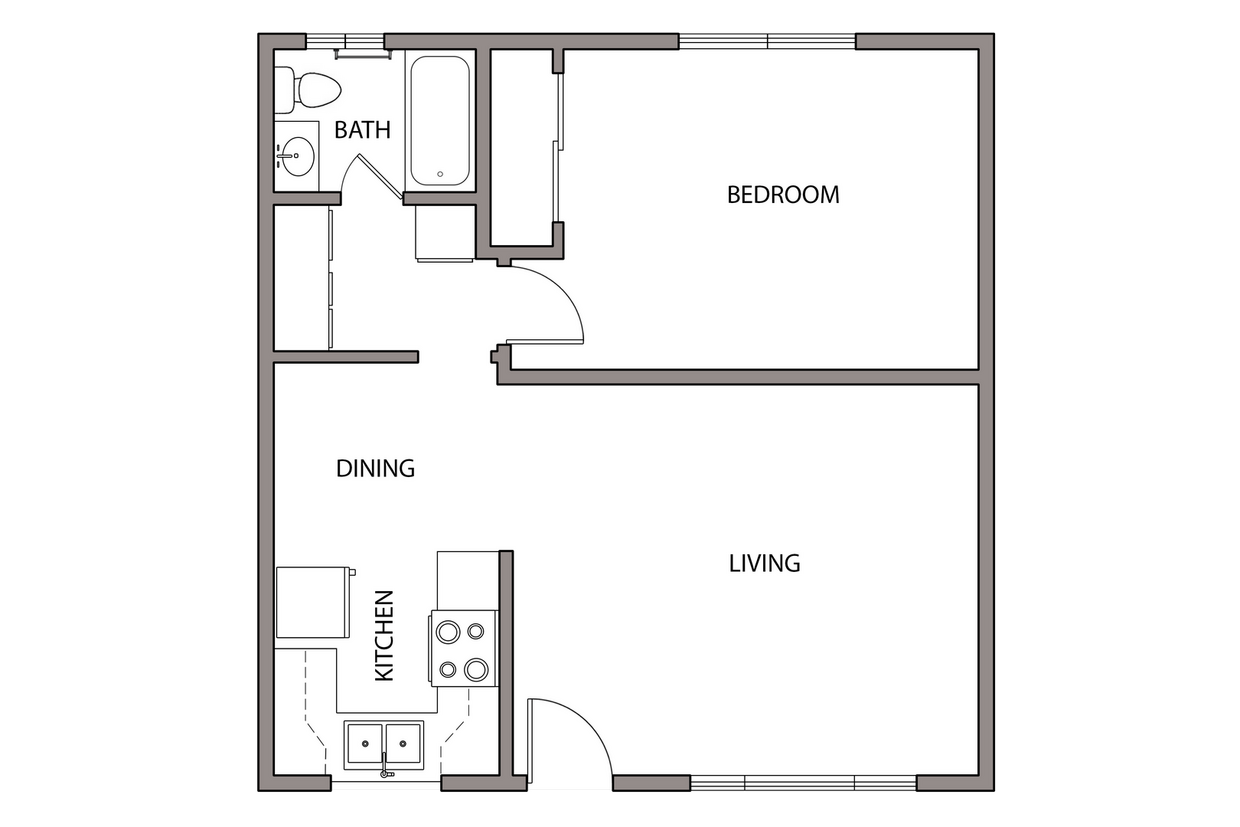 Floor Plan - 1 Bedroom